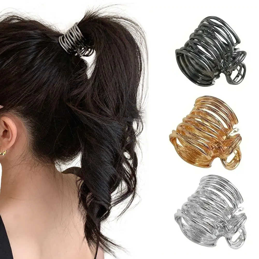 

Fashion Gold Color Hollow Geometric Hair Clips Metal Hair Claw Cross Hairclip Headband Hairpin Crab Women Hairwear Accessories