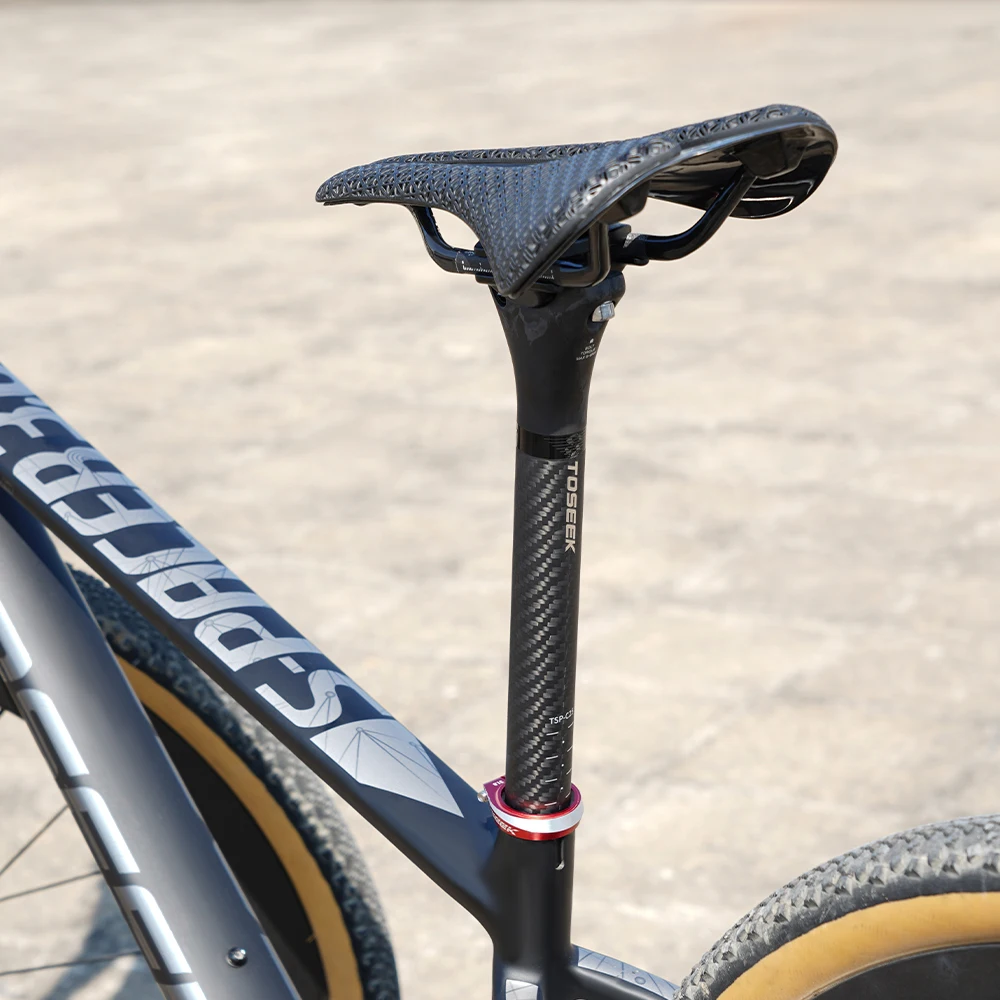 TOSEEK 0mm Offset Carbon-Sattelstütze 27,2/31,6MM MTB Mountainbike Rennrad Sattelstütze Leichtgewichtige Fahrrad-Sattelstütze Fahrradteile – Detail 10