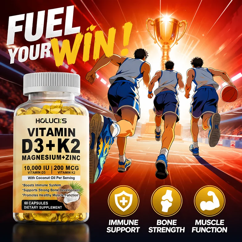 Vitamin D3 K2 Drop - Vitamine D3+K2-capsules, met magnesium, zink, ter