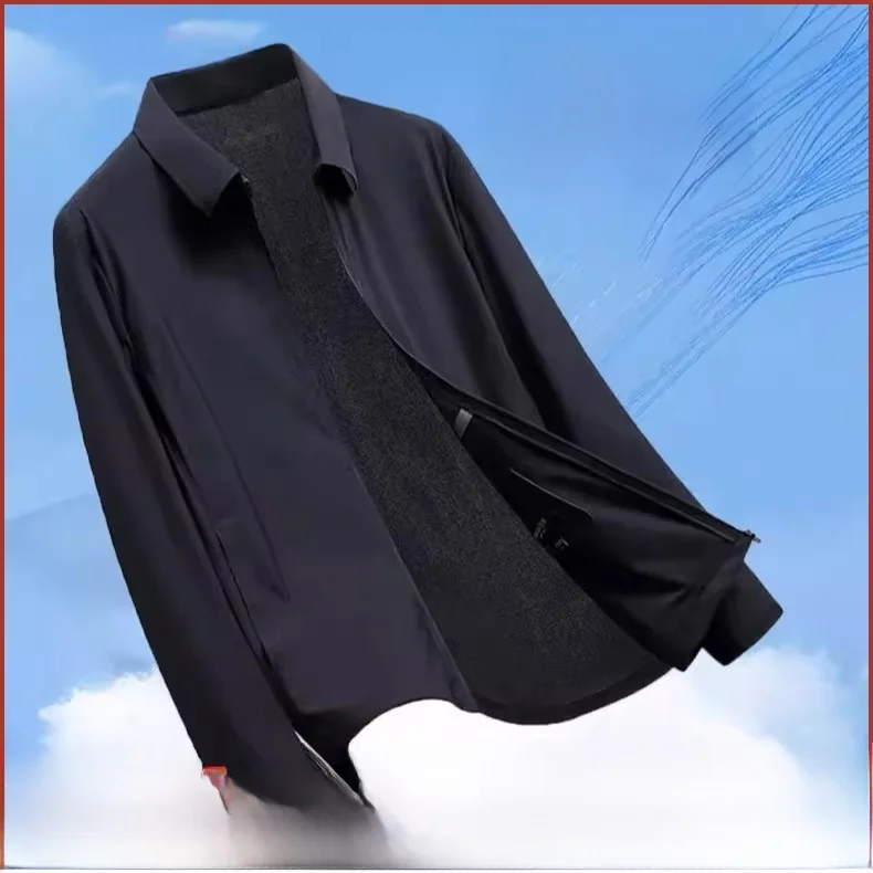 

High-End Lightweight Ice Silk Men's Jaet UPF50 Sun Protection Faionable Urban Sle Stand Fit Spring Summer Outerwear