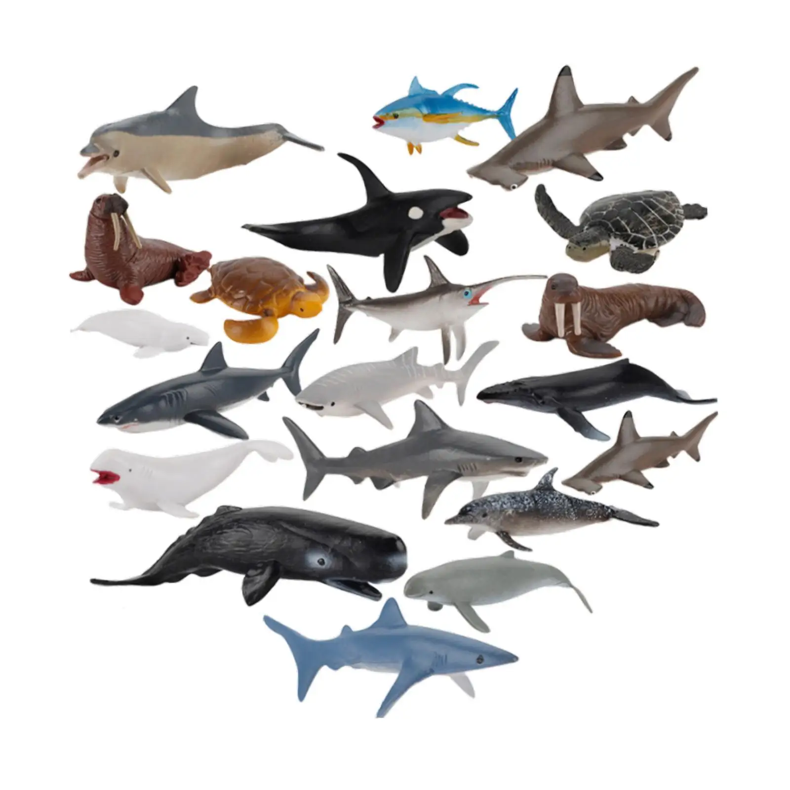

20x Sea Aniaml Figures Playset Marine Animal Model Collectibles Realistic Deep Sea Animal Figurines for Desktop Party Favor