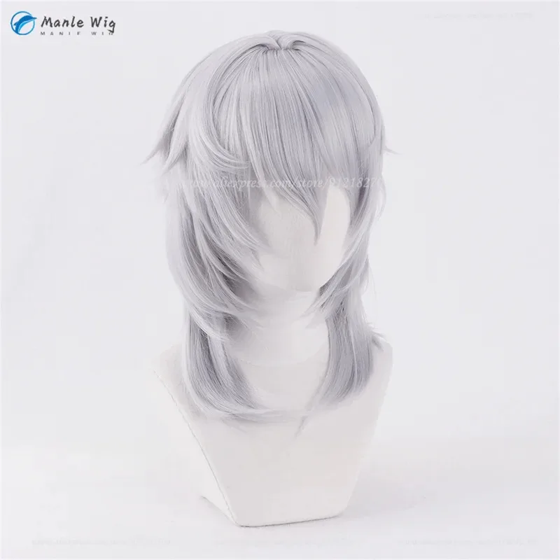 Jishi Cosplay Wig Furouji Jishi's Long Silver Gray Cosplay Wig, suitable for Halloween and Christmas parties