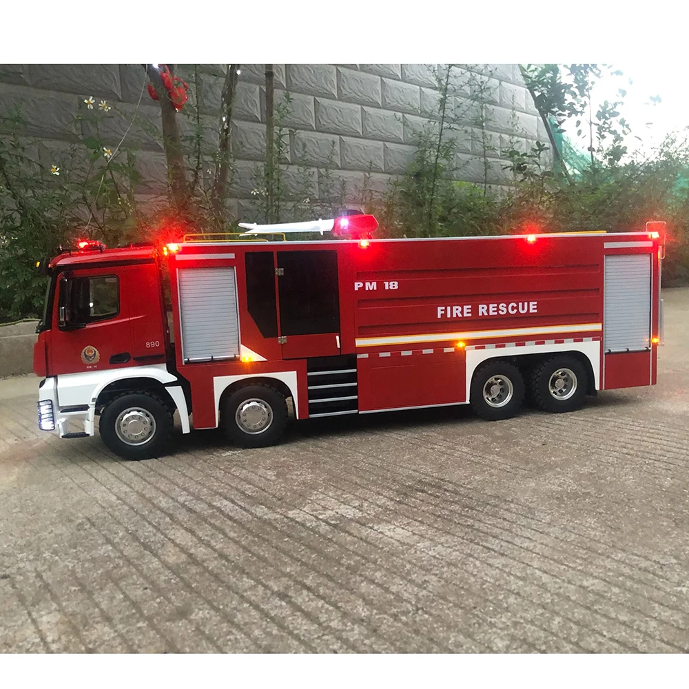 1/14 Fire Truck with Sound and Lights for 1/14 Tamiya RC Truck Trailer Tipper Scania R620 Benz Actros Volvo MAN LESU Car Part