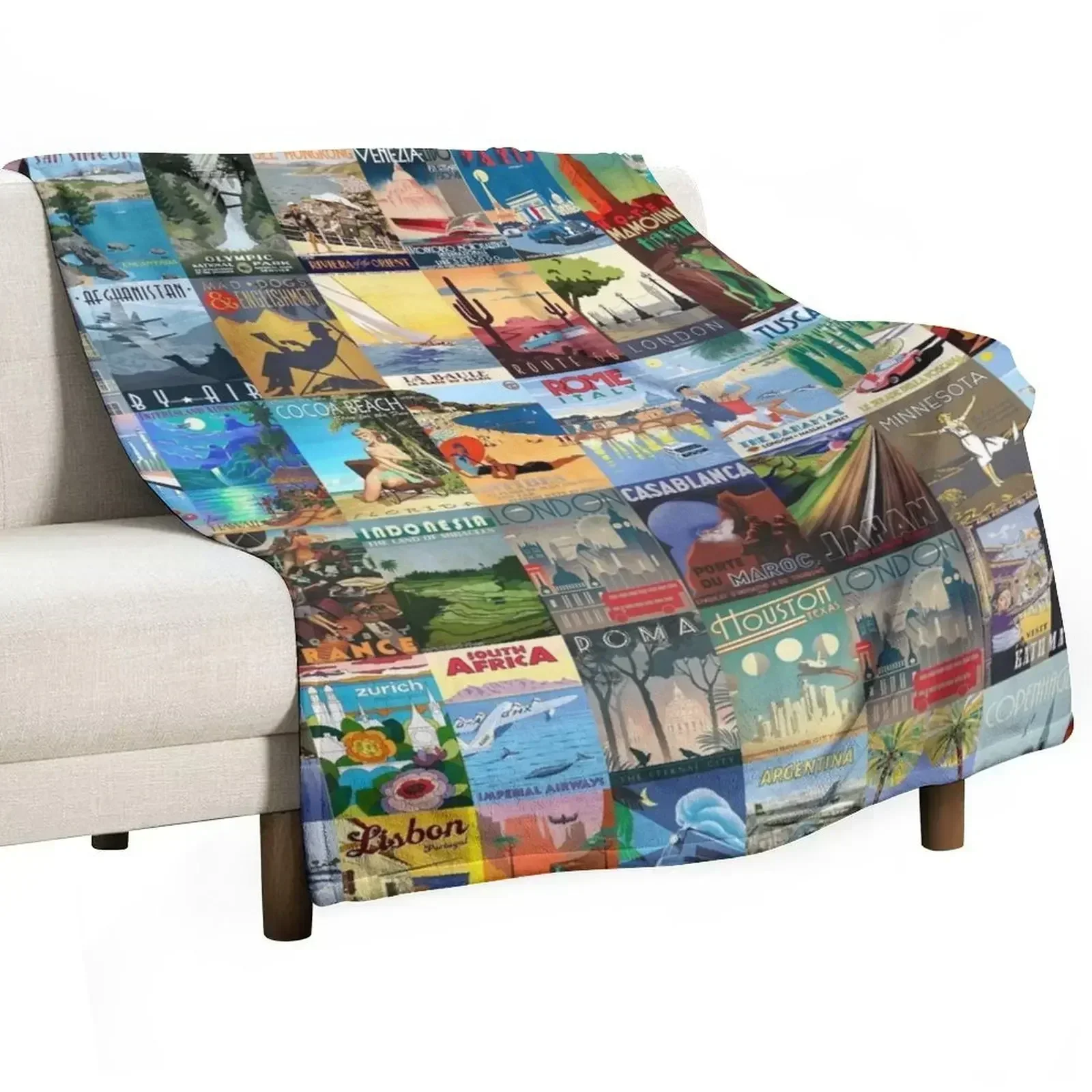 

Art Deco Travel Throw Blanket Vintage Hair Decorative Sofas Blankets