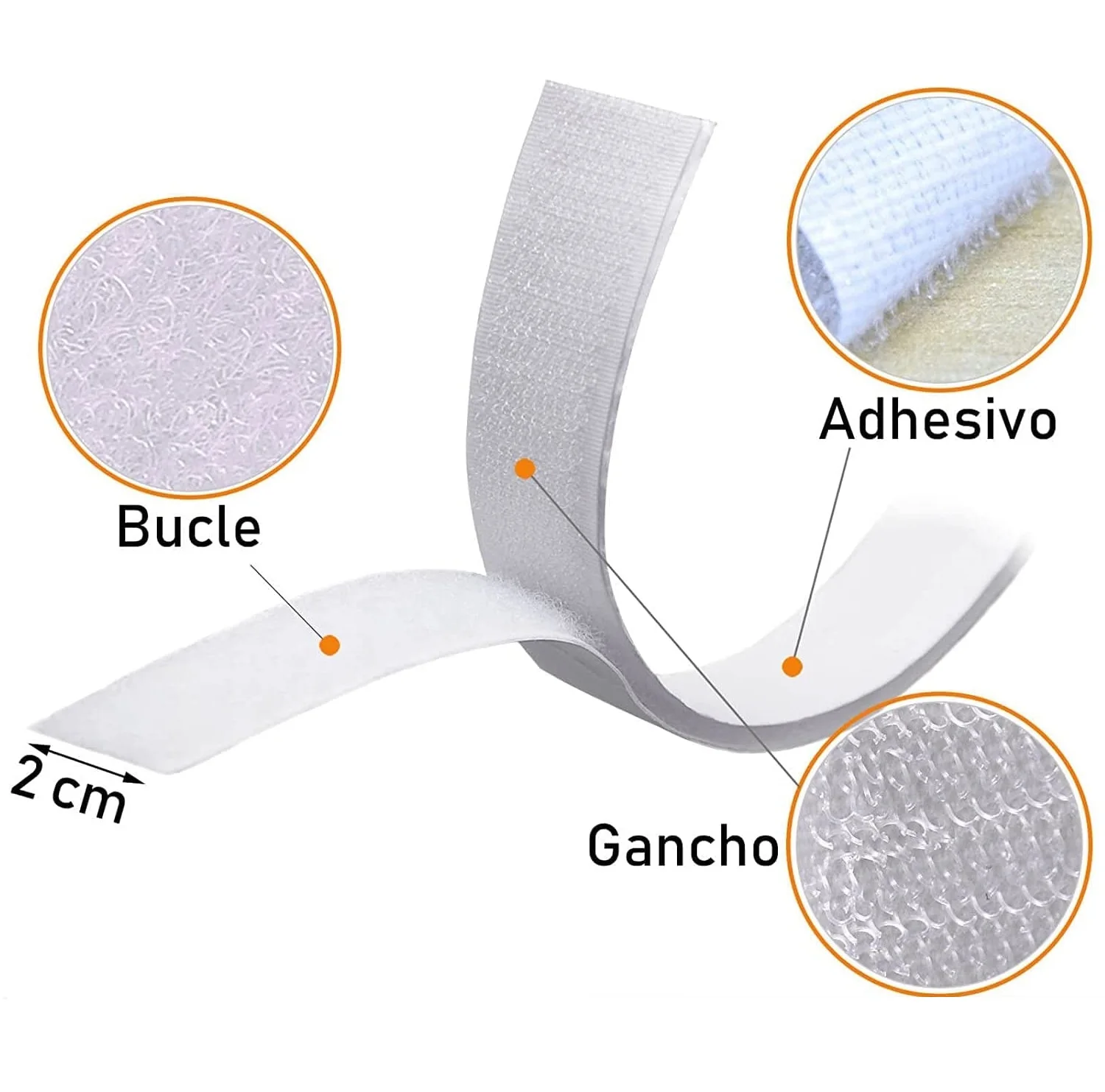 VEIDADZ Magic Sticker Tape 10pcs 6*2.7cm Self Adhesive Double Sided  Adhesive With Sticker Pad Hook and Loop Fastener White
