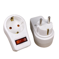 1PCS European Type Conversion Plug 1 TO 1 Way Power Adapter Plug adaptor With Switch 16A AC 250V EU Travel Plug Socket EU Plug