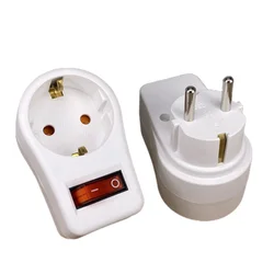 1PCS European Type Conversion Plug 1 TO 1 Way Power Adapter Plug adaptor With Switch 16A AC 250V EU Travel Plug Socket EU Plug