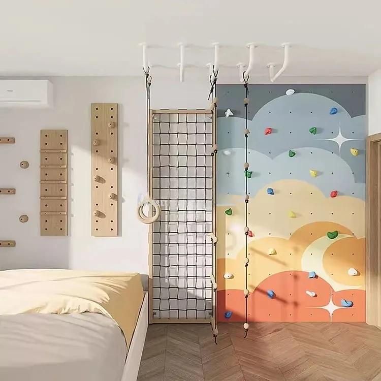 

Premium 2025 Wooden Indoor Climbing Frame for Kids - Complete Exercise Gym with Monkey Bars & Wall Climber​