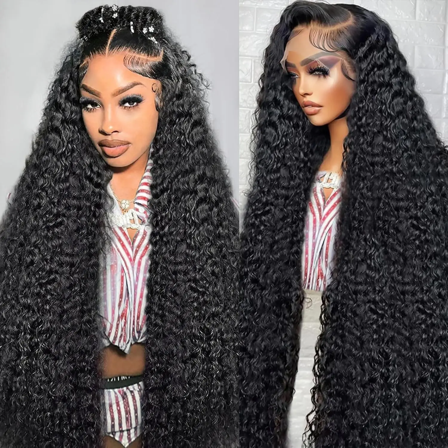 

Deep Wave 13x6 HD Lace Frontal Human Hair Wig 200 Density Brazilian Deep Wave Lace Frontal Wigs For Women