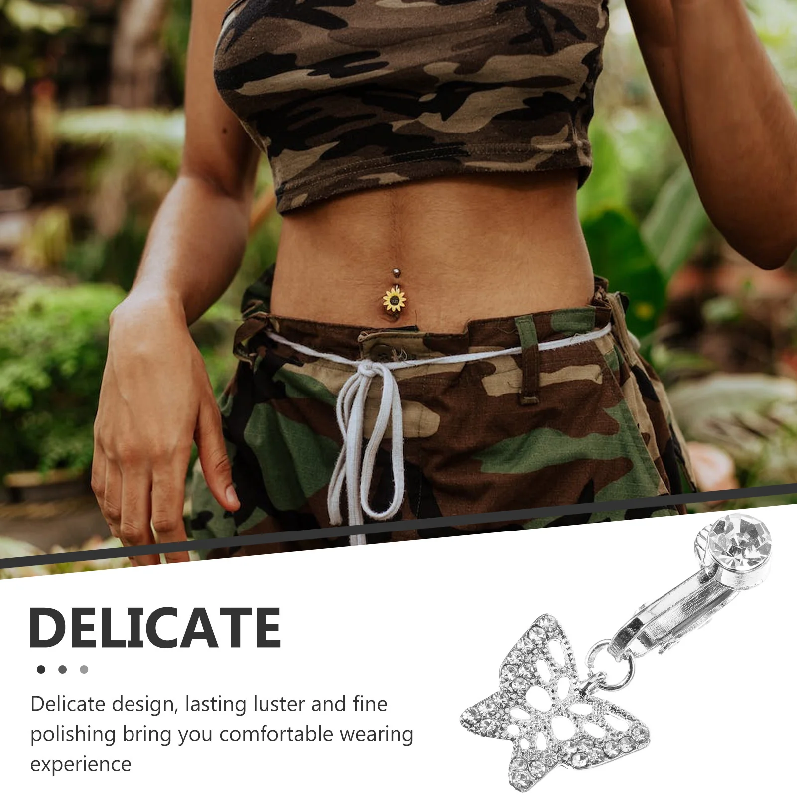 وهمية البطن خاتم على شكل زر المرأة غير ثقب كليب على استرخى البطن الدائري السرة مجوهرات الرقص مهرجان حزب التبعي موضة الجسم