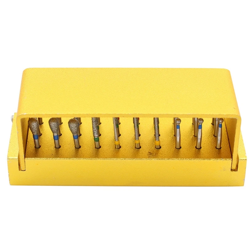 30Pcs/Set  Diamond Burs Drill +Block High Speed Handpiece Holder Alumimum Instrument For Teeth Whitening