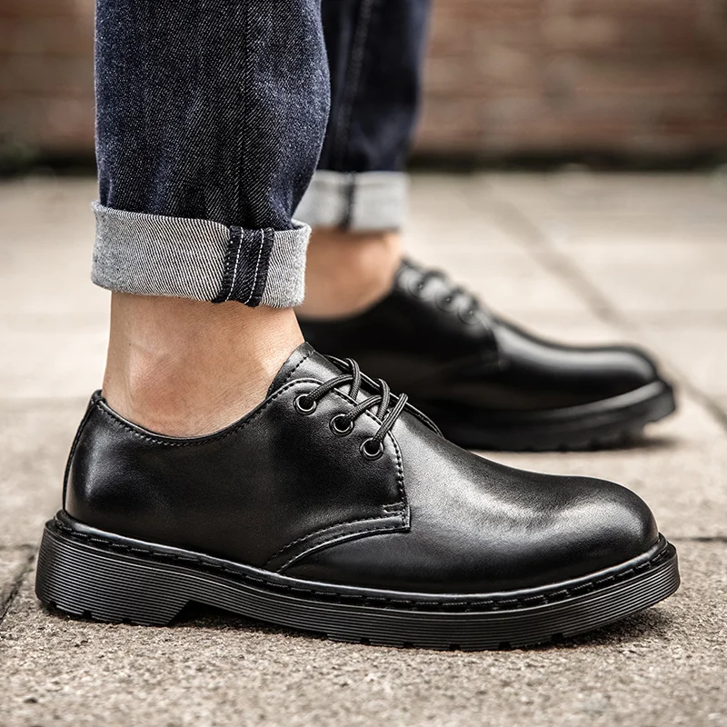 Moccasins Men Leather Casual Derby Oxford Shoes for Men Size 38-48 Rubber Brogue Shoes for Gentleman Genuine Leather Men Shoes