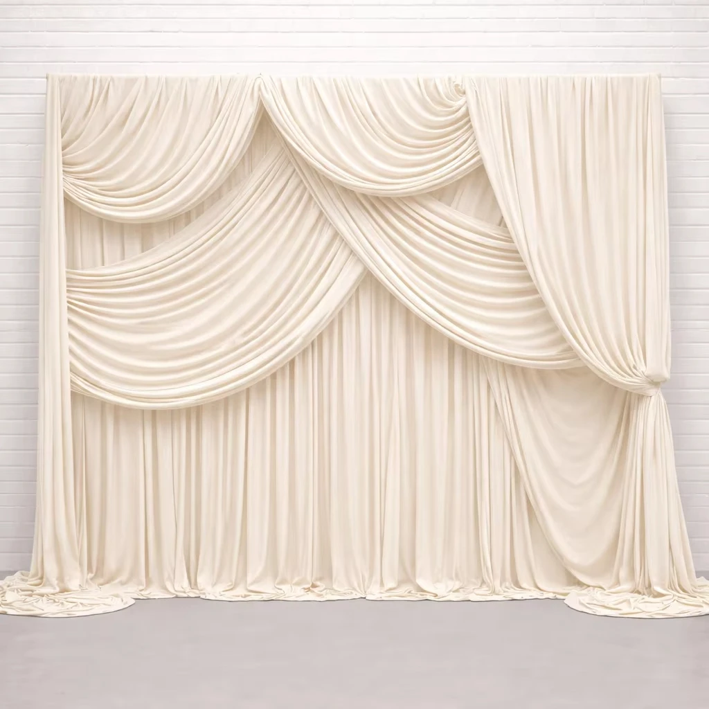 

10x10ft Wrinkle Free Ivory Backdrop Curtain for Parties Soft Fabric Drapes Wedding Ivory Curtain Backdrop for Party Decorations