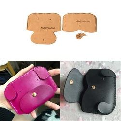 DIY Leather Craft Card Bag Cartoon Kraft Paper Pattern Template Stencil 11.5*8.2cm