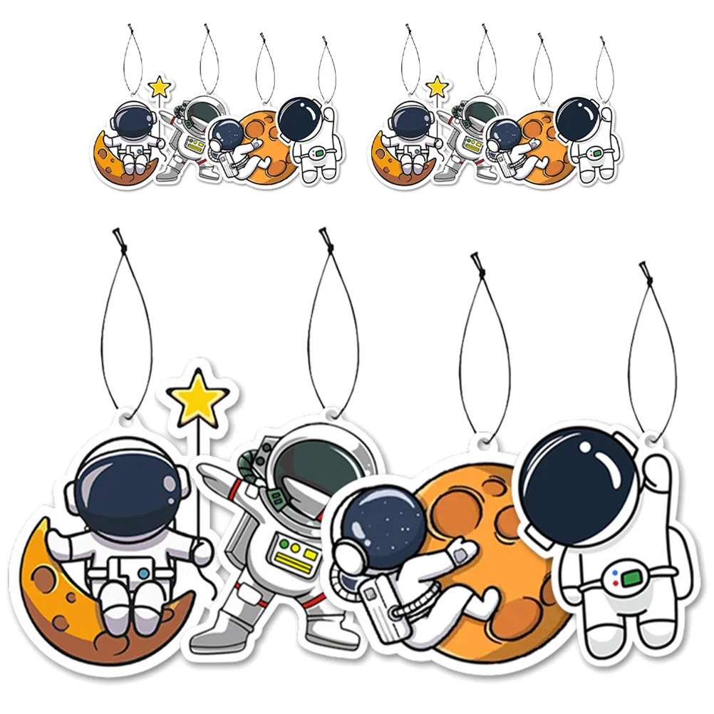 

12 Pcs Astronaut Fragrance Car Accessory Decorations Air Fresheners Pendant Chips Rearview Mirror Accessories Paper Astronauts