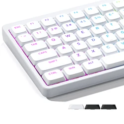XVX BOW Shine Through Low Profile Keycaps Skyline R2 Double-Shot PBT Key Cap Compatible ASIN US Black/White 127 Keys