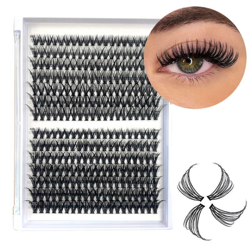 

Cluster Lashes DIY Mix 9-15mm Eyelashes Extension Natural Thick Fake Eyelash 3D Russian Individual Lashes Cluster Makeup