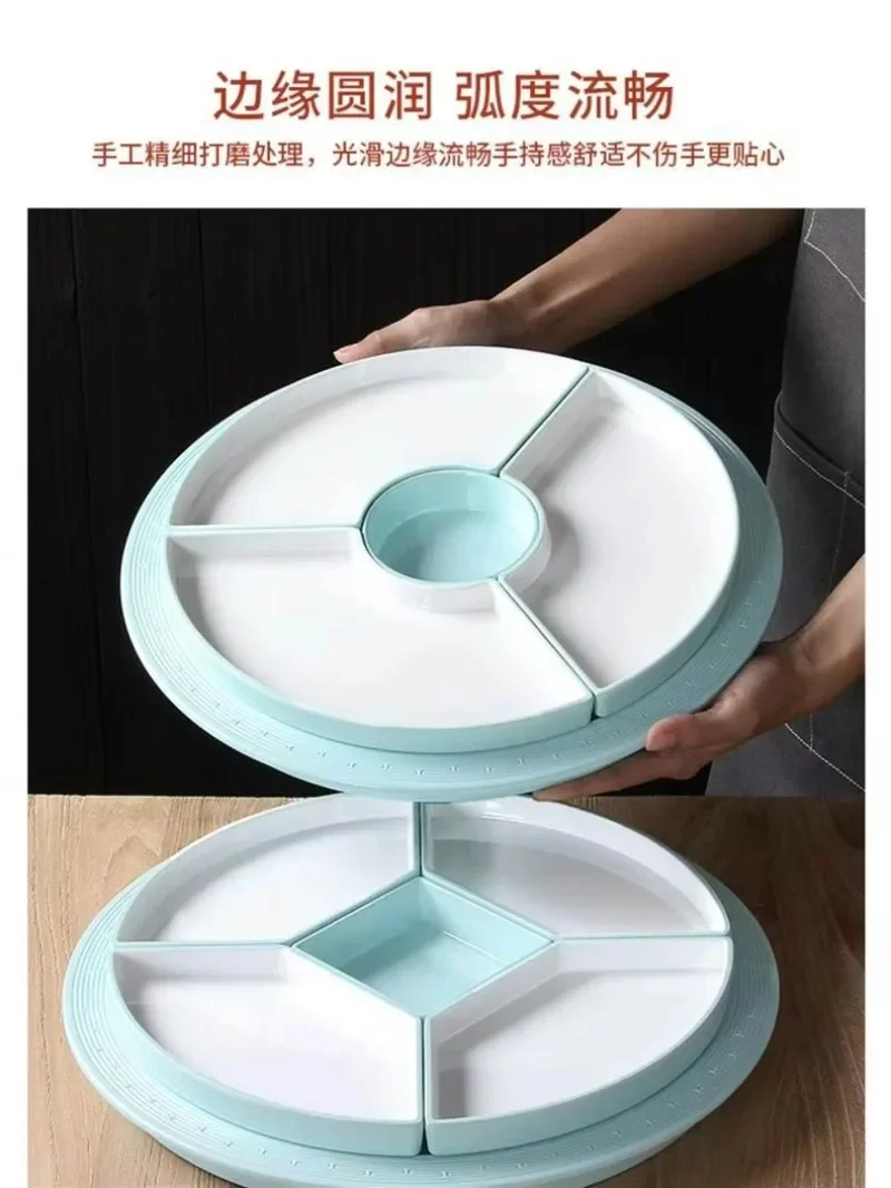 Tableware Three-grid Dish Grid Plate Braised Braised Vegetables Braised Cold Dishes Cold Dishes Platter Plate CombinationX9 5