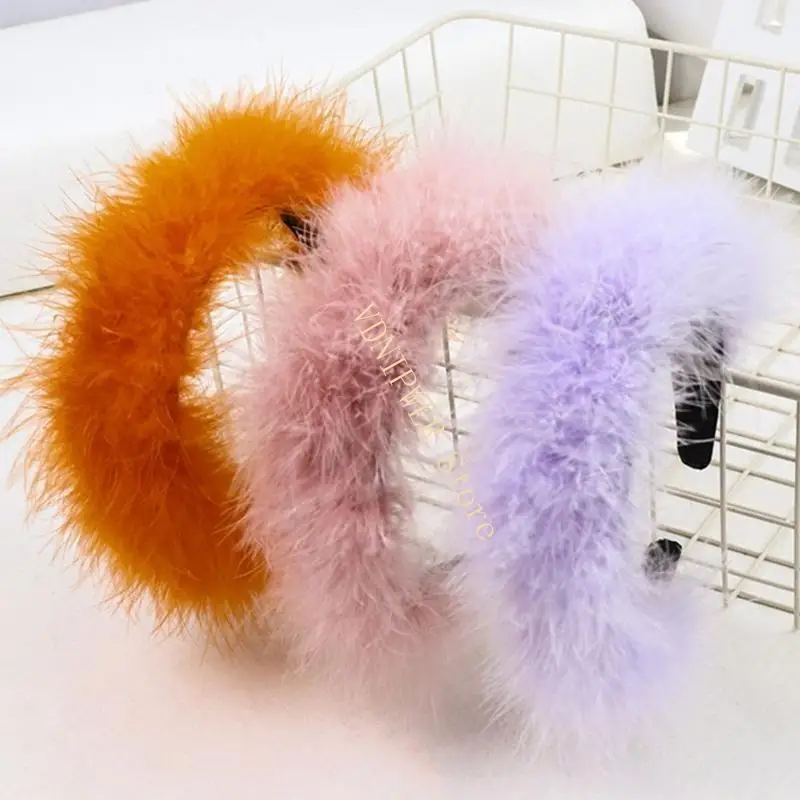 플러시 플러프 헤드 밴드 푹신한 패션 헤어 액세서리 귀여운 헤드웨어 의상 D08E