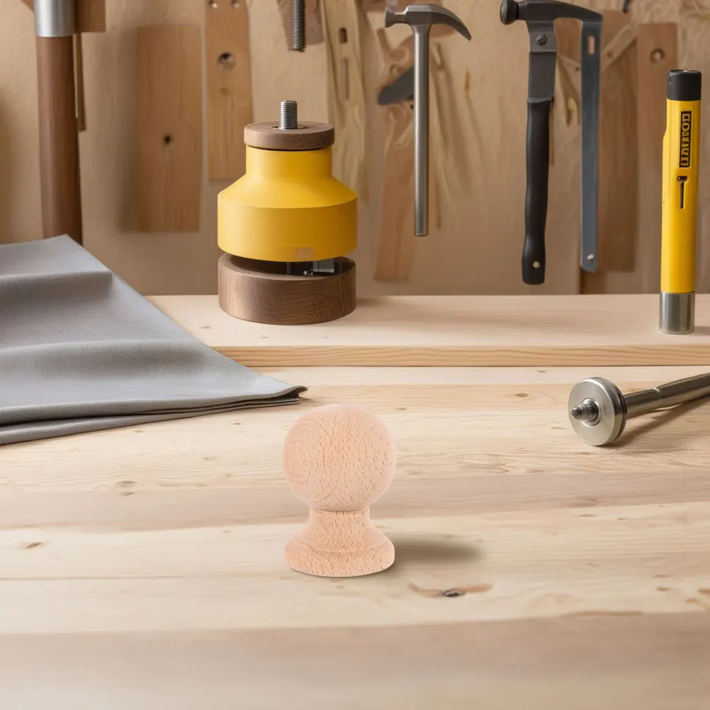 

4Pcs Solid Wood Carved Finials Small Wood Finials for DIY Furniture Projects Curtain Rods Bed Posts Rustic Home Decoration