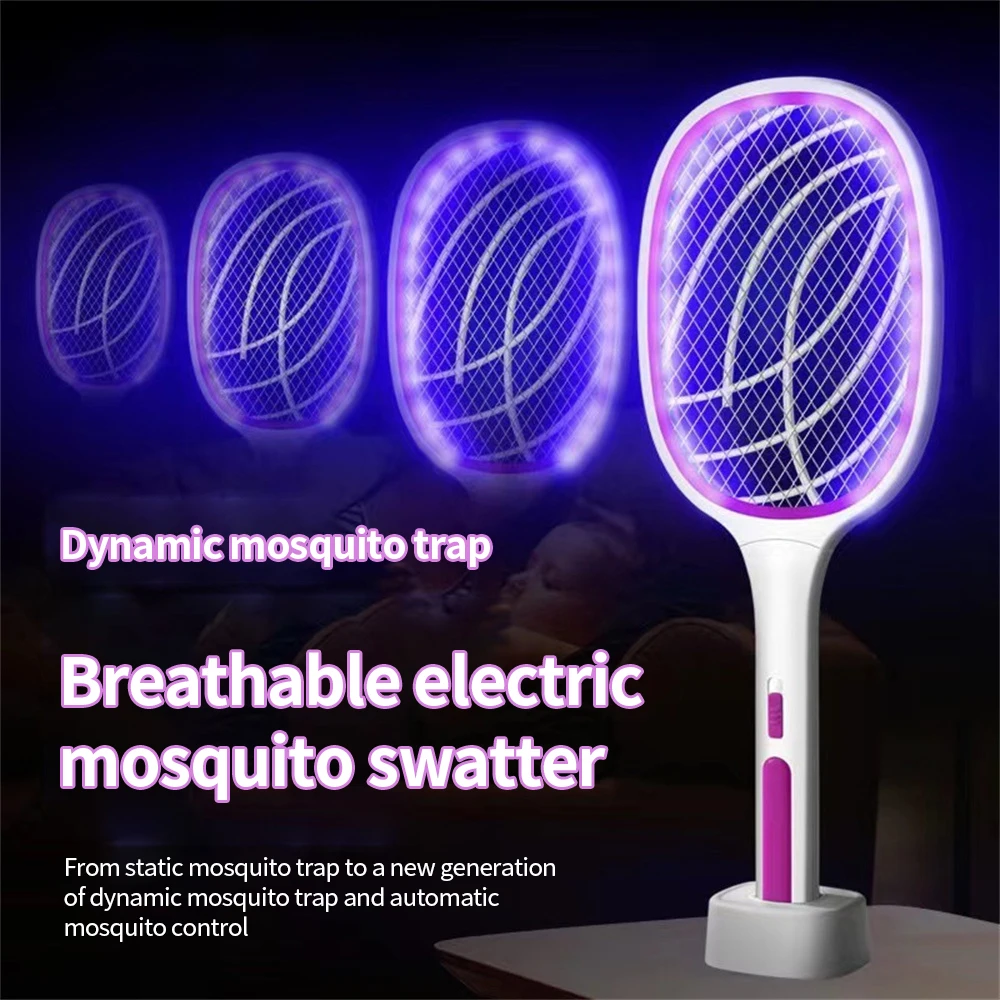 1/3PCS Two-in-One 10 LED Trap Mosquito Killer Lamp 3000V Electric Bug Zapper USB Rechargeable Summer Fly Swatter Trap Flies