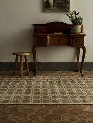 Alfombras geomรฉtricas de celosรญa marrรณn, Alfombra creativa Vintage para sala de estar, Alfombra suave antideslizante para dormitorio, alfombras para mesa de cafรฉ, Alfombra