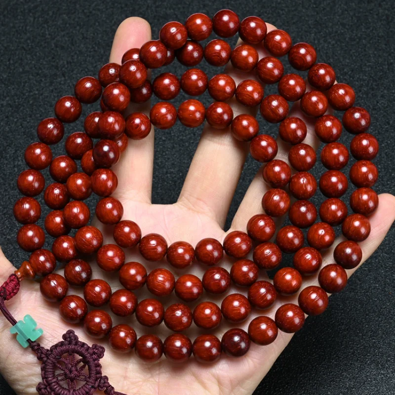 Genuine Goods Natural Brazil's Eye Rosewood 8mm Padauk Beads Small Leaf Red Sandalwood Men and Women Couple Bracelet