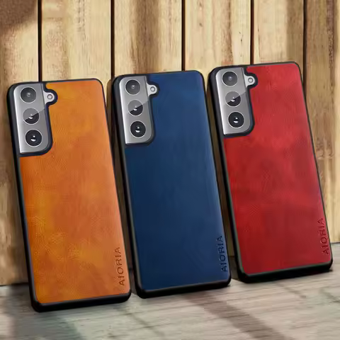 phone Case for Samsung S21 FE 5G coque Luxury Vintage leather Skin covers for samsung s21 fe 5g case funda capa