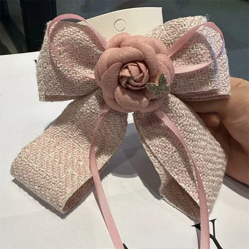 Fabric Art Camellia Flower Hair Clips for Women Spring Clip Headband Fashion Hairpins Hairbows for Girls Hair Accessories