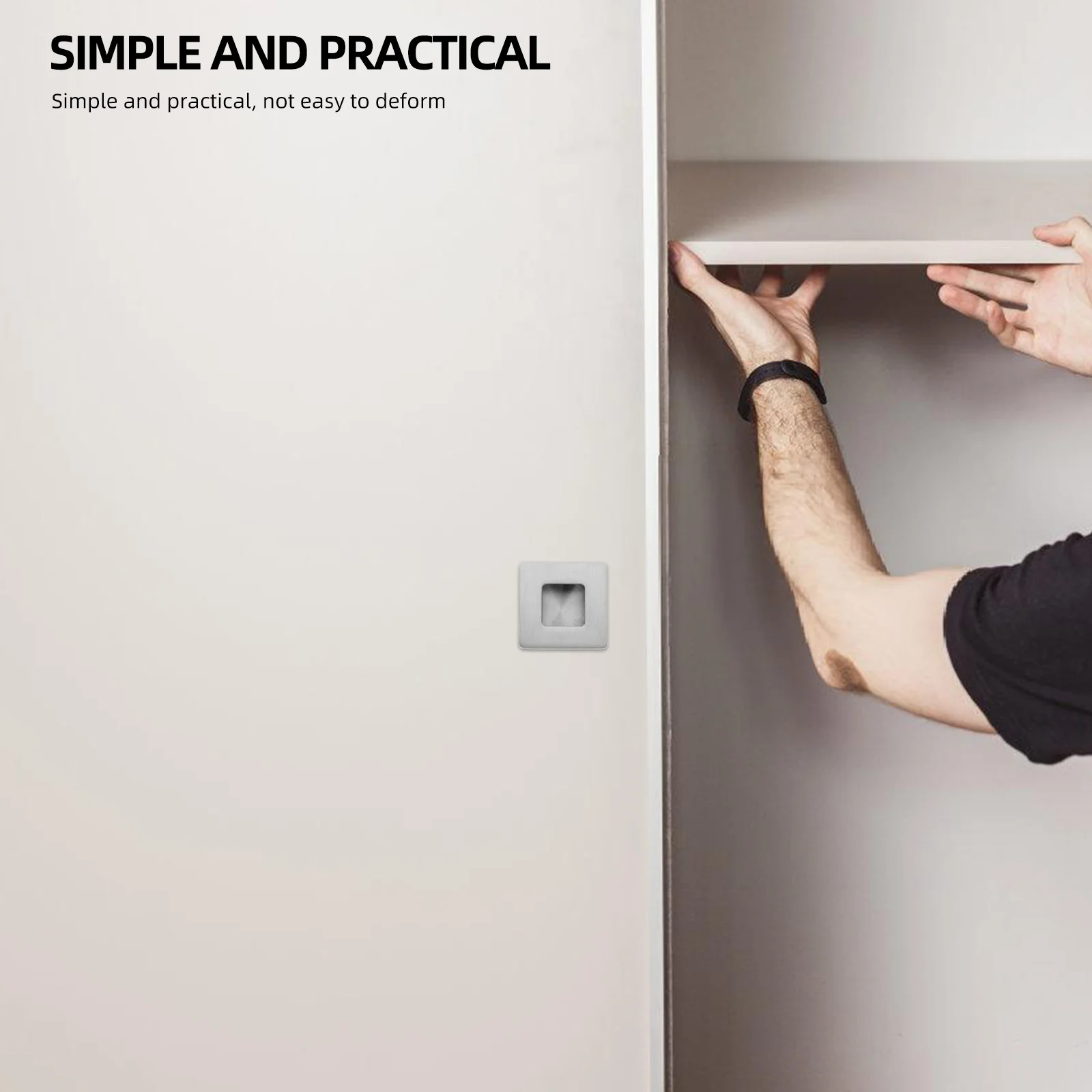 

2Pcs Stainless Steel Door Handle 40Mm Minimalist Cabinet Pull Drawer Knob for Home Bathroom Wardrobe Cupboard Modern Sash Lift