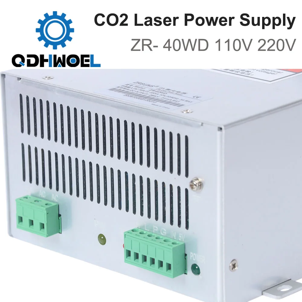 40W High Voltage Laser PSU ZR-40WD AC 110V/220V for CO2 Glass Tube Engraver Cutter
