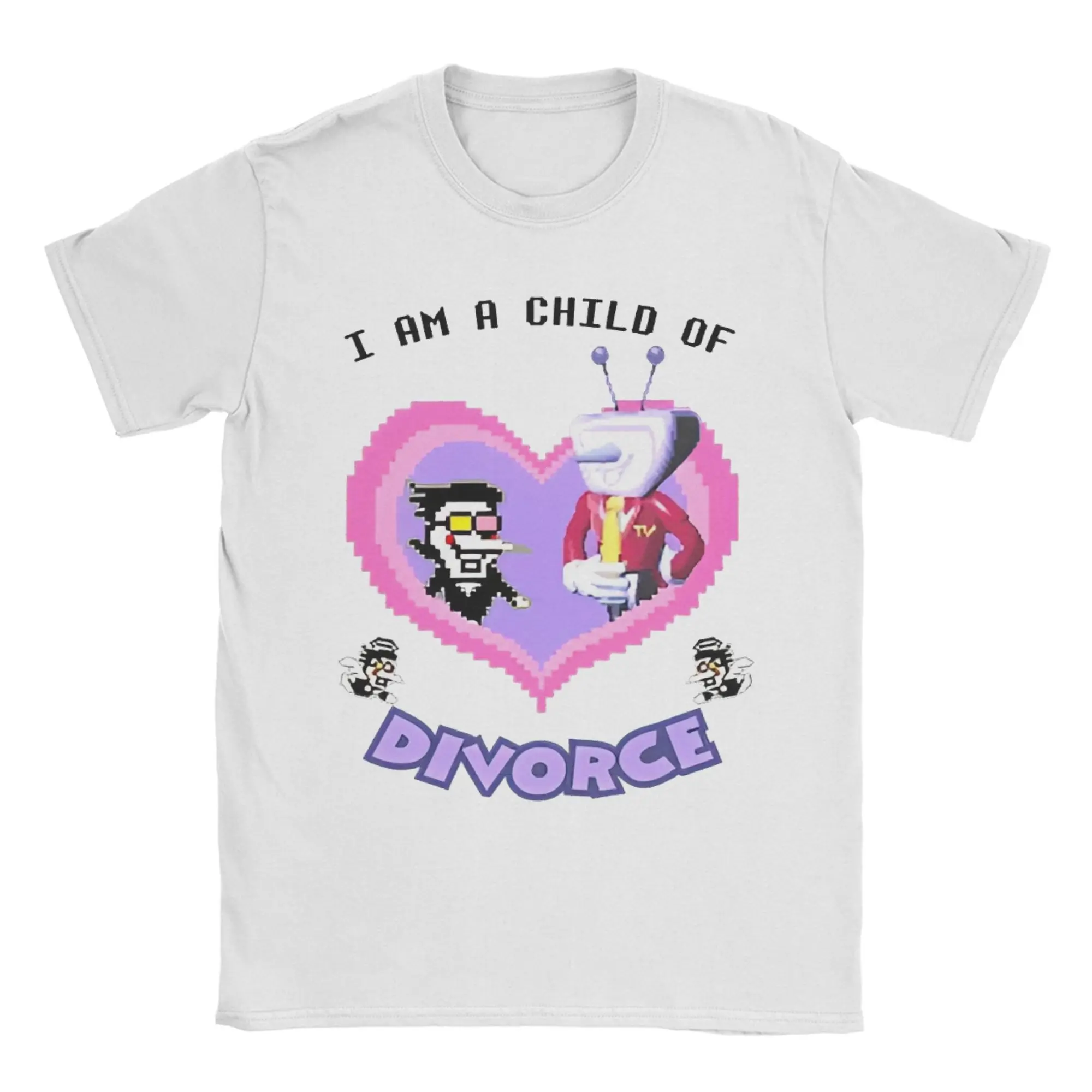 Men Women Spamton and Tenna Child of Divorce Deltarune Game T Shirt Pure Cotton Graphic Printing Tee Shirts  Clothing Outfits