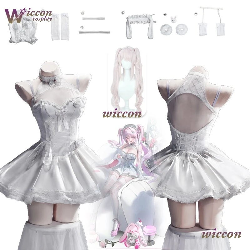 

SAIK Alice Cosplay Costume Fairy Tales And Dreams NiiIkke Game Girl Sweet Dress Halloween Carnival Lolita Alice Wig Uniform
