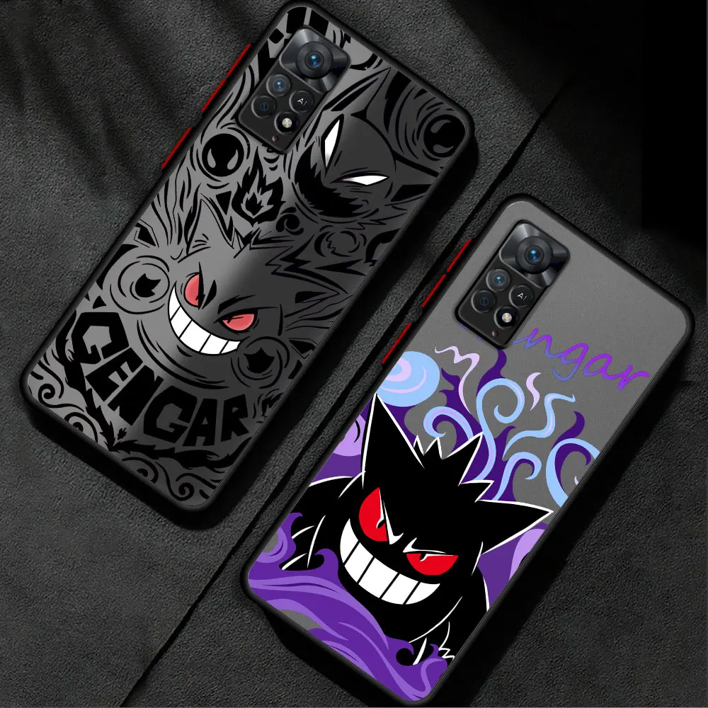 Cute Pokemon Gengar Case For Xiaomi Redmi Note 10 11 Pro 12 13 9 11S 10S 9S 9A 9C 9T K40 12C 10C 8 8T Funda Back Phone Cover