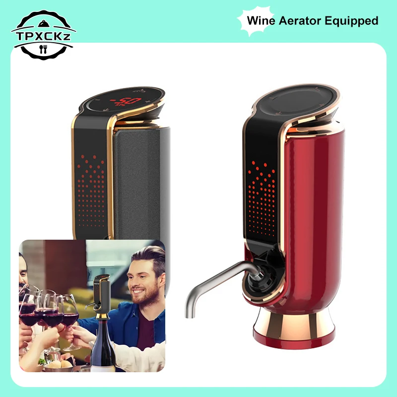 

Luxurious 3-in-1 Electric Wine Aerator, Decanter, Dispenser & Vacuum Pump. Touch Screen LED Display - Wine Preservation System