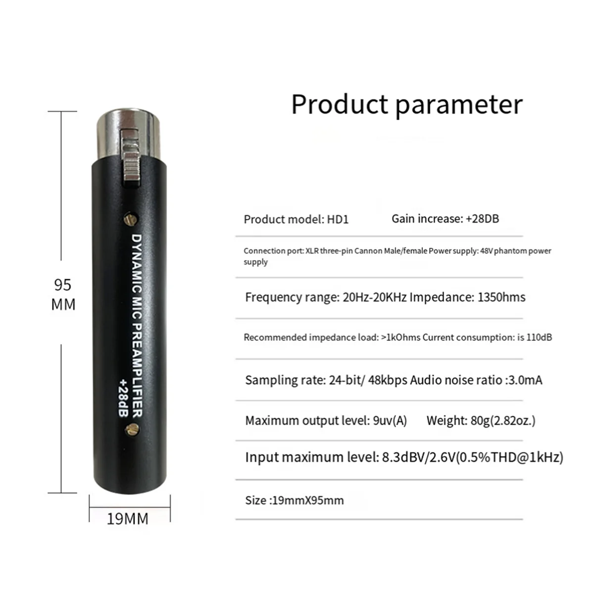 Preamplificatore per microfono per amplificatore Mic con guadagno dinamico DM1 28DB per microfoni a nastro dinamici e passivi