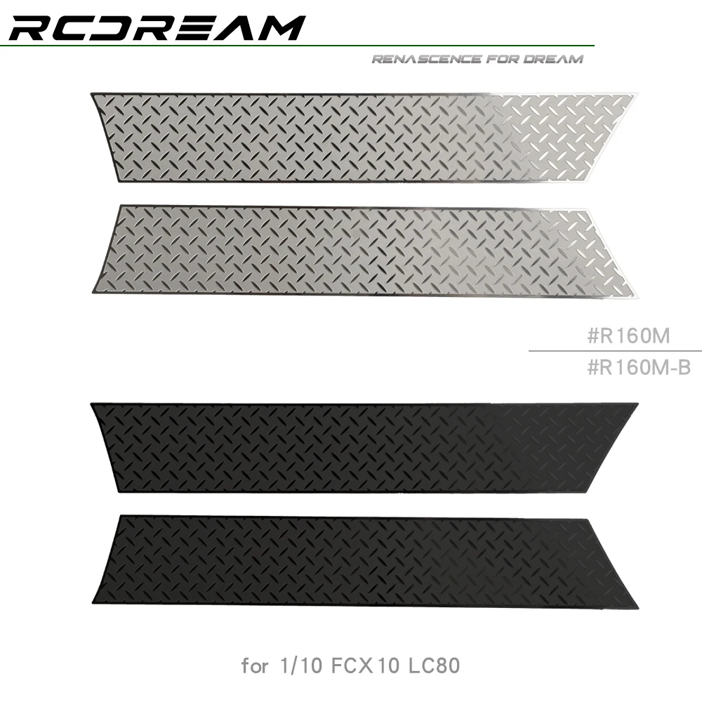 

RCDream 1/10 защитные листы из нержавеющей стали, противоскользящие клетчатые пластины, металлические декоративные для FMS FCX10 LC80, боковые юбки # Р160М