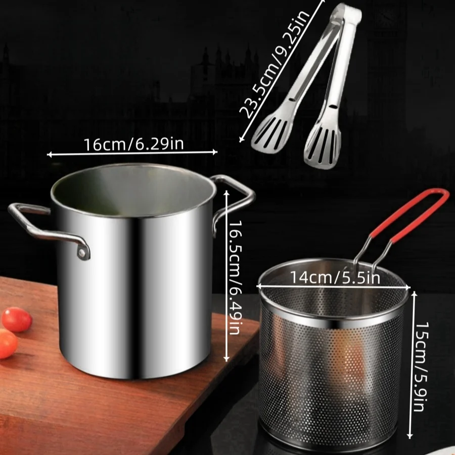 Deep fryer SUS304 stainless steel household high rise Tianfu skewer fryer Luo fuel-efficient special induction cooker deep fryer