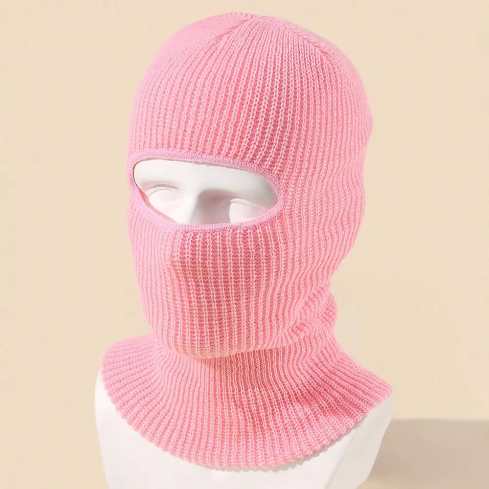 Warm Collar Hat Ear Protection Bonnet Hat Balaclava Scarf 1-Hole Men Beanies Hat Full Face Cover Knitted Hats Women Winter Cap