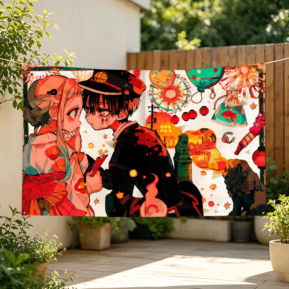 Toilet-Bound Hanako-Kun Flag Banner For Sports Matches Games Parade Rally Holiday Festival Backyard Balcony Club Bar Decor