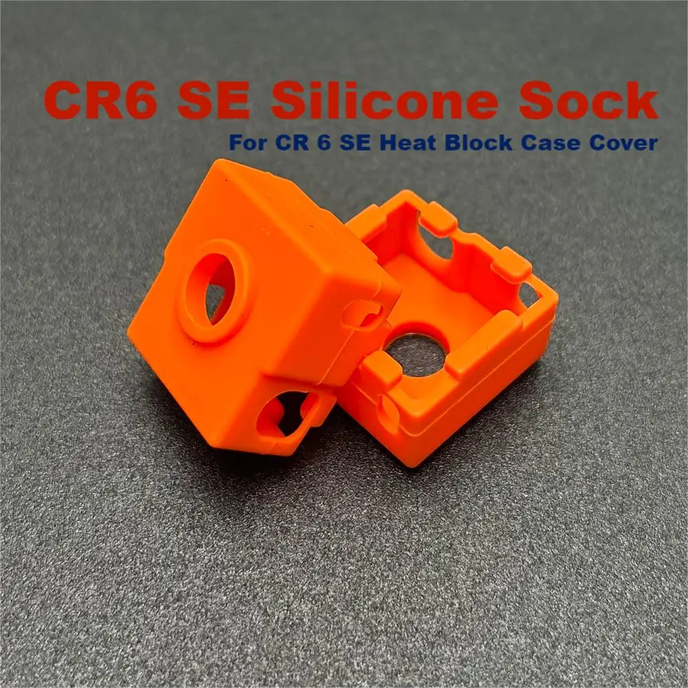 DB-3/5/10PCS CR6 SE Silicone Sock For CR6 SE Heated Block Parts CR-6 SE 3D Printer Heat Block Orange Case Cover 3D Printer Parts