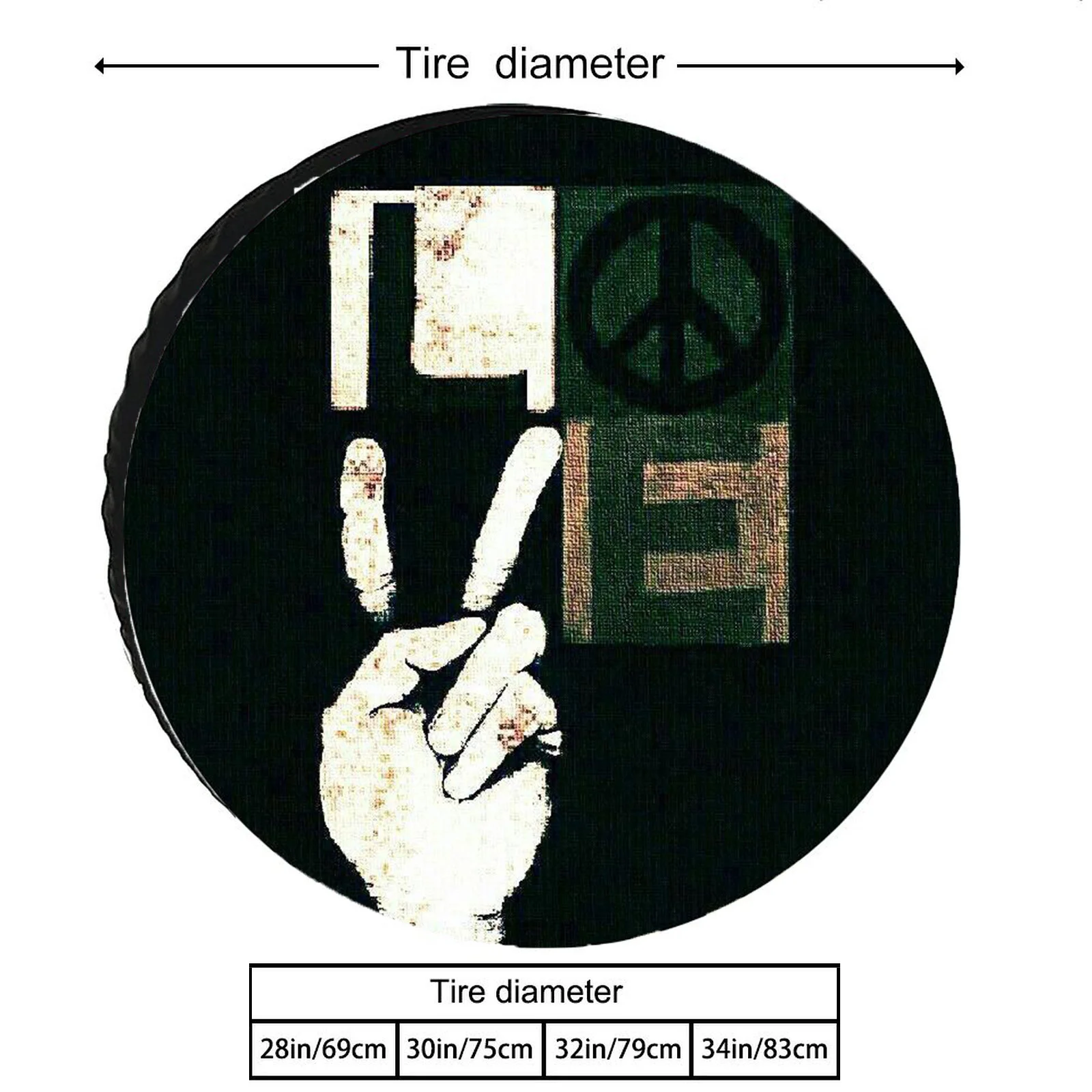 LOVE Reserveradabdeckung, Ersatzreifenschutz, strapazierfähiges Polyestergewebe, kratzfeste, UV-beständige Reifenabdeckung
