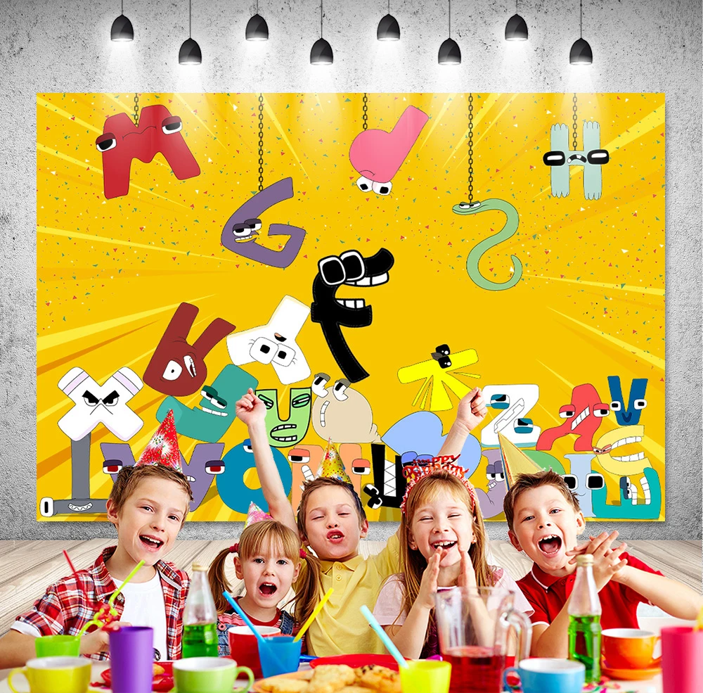 Colorir alfabeto lore tema fundo crianças festa de aniversário decoração banner chá de bebê educação precoce presentes foto adereços