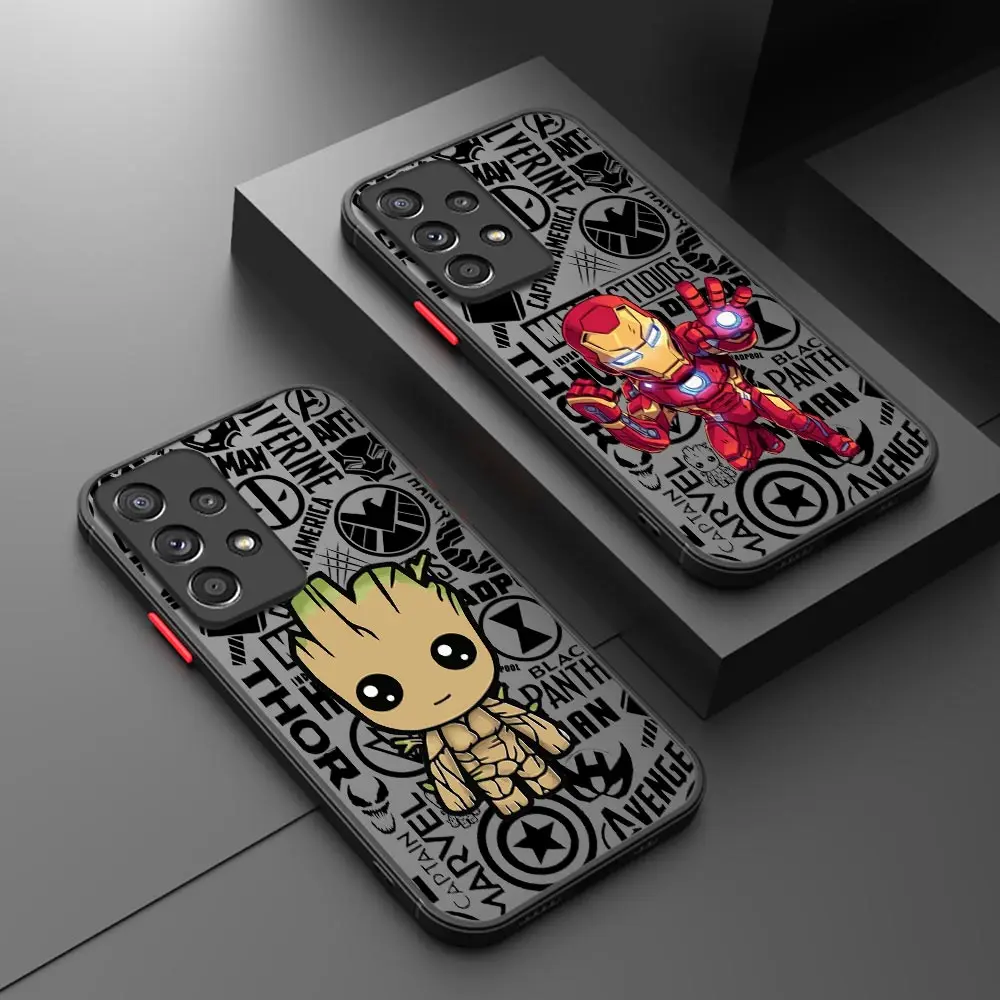 Marvel Groot Ironman Avengers Phone Case For Samsung Galaxy A52 A51 A71 A72 A53 A73 A21S A13 A14 A31 A32 A33 A04 A03 A02 S Cover