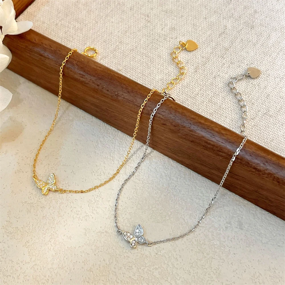 

Корейский стерлингового серебра 925 пробы, цвет 18 карат, простая цепочка из ограненных бусин, ожерелье с ключицей в сказочном стиле