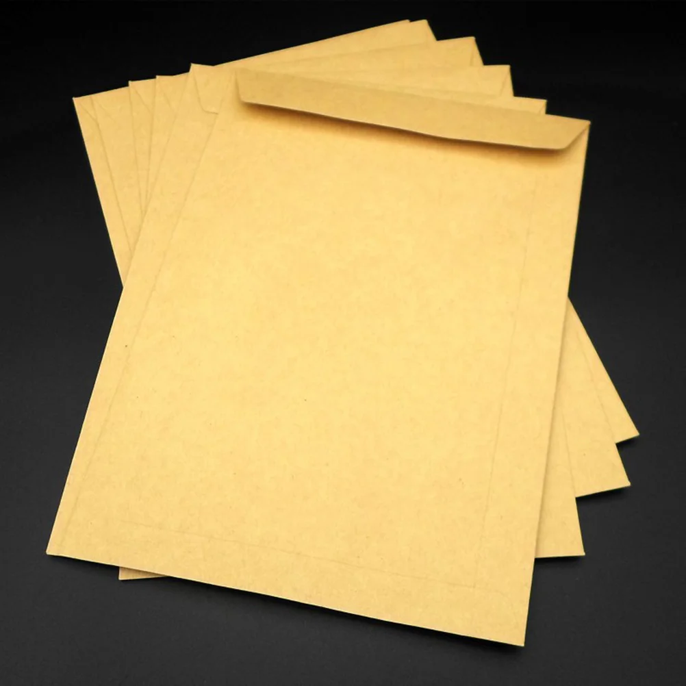 Imagem -05 - Envelopes de Cor Lisa Clássicos em Branco Envelope de Papel Kraft Envelope de Armazenamento para Escritório Escola Carta Comercial 229x162 mm 50 Pcs