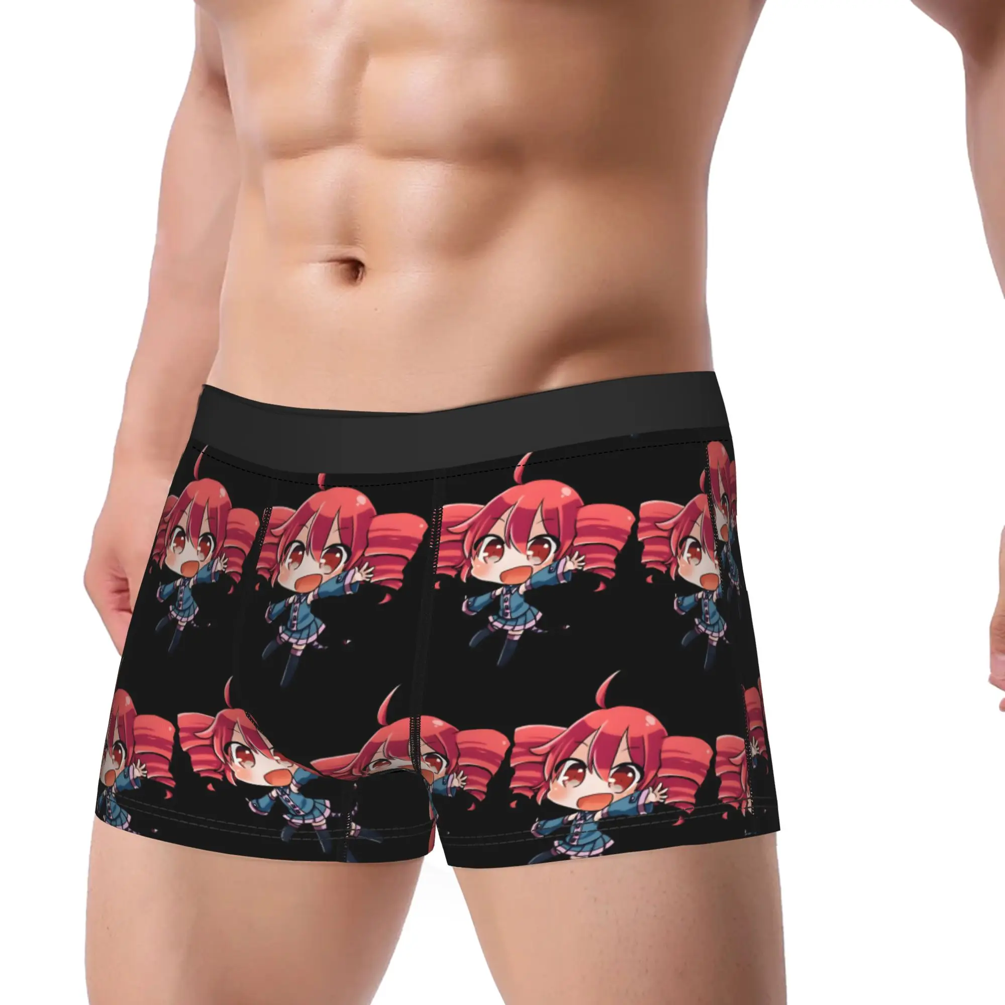 Chibi Kasane Teto Jumping Pose Underwear  Customs Boxershorts Hot Sale Men Panties Novelty Shorts Briefs Gift
