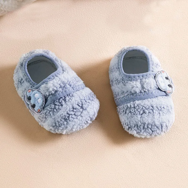 AIBEDILA Baby Slippers Toddler Plush Floor Sock Shoes Boys Girls Soft Anti-slip Walking Shoes Indoor Home Kids Socks 1-4Y