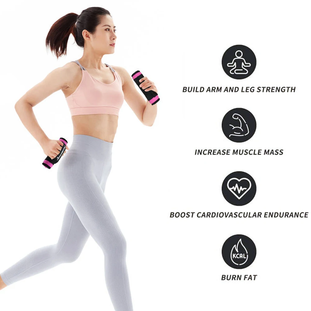 WECANTOP 1 par de pesas de mano para mujeres y hombres, juegos de pesas de mano para caminar con mancuernas suaves con correa de mano - 1LB 2LB 3LB