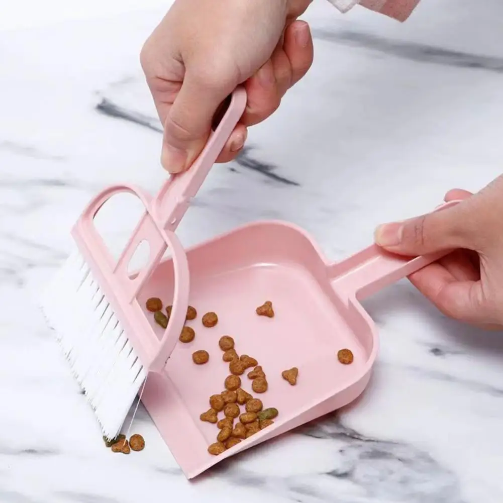 Mini Broom Dustpan Set with Hanging Hole Soft Bristle Cleaning Tools Hamster Small Pet Small Cage Cleaner Rabbit Pooper Scooper